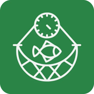 Icono de pez para la gestión de residuos de la industria pesquera.